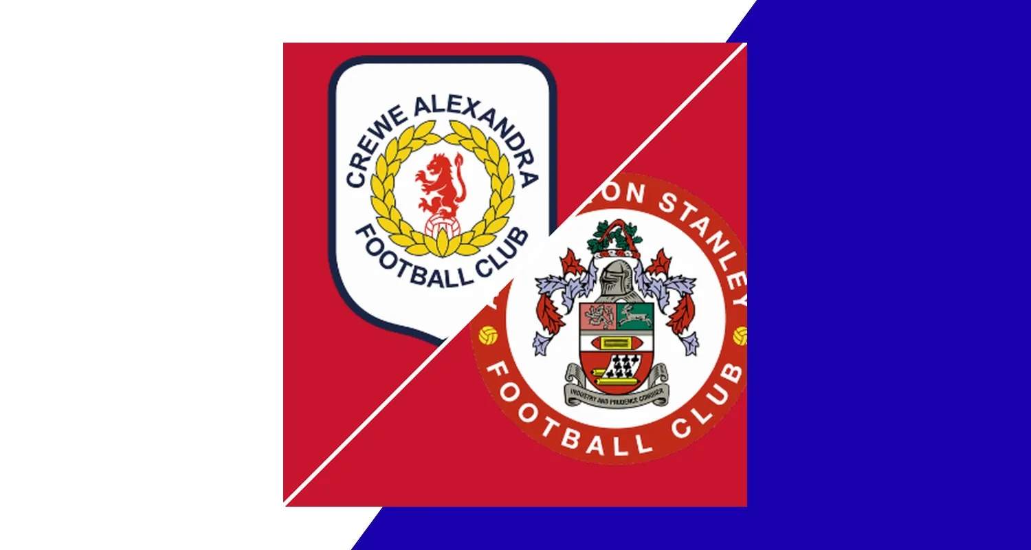 Crewe Alexandra players warming up at Mornflake Stadium for the Carabao Cup match.