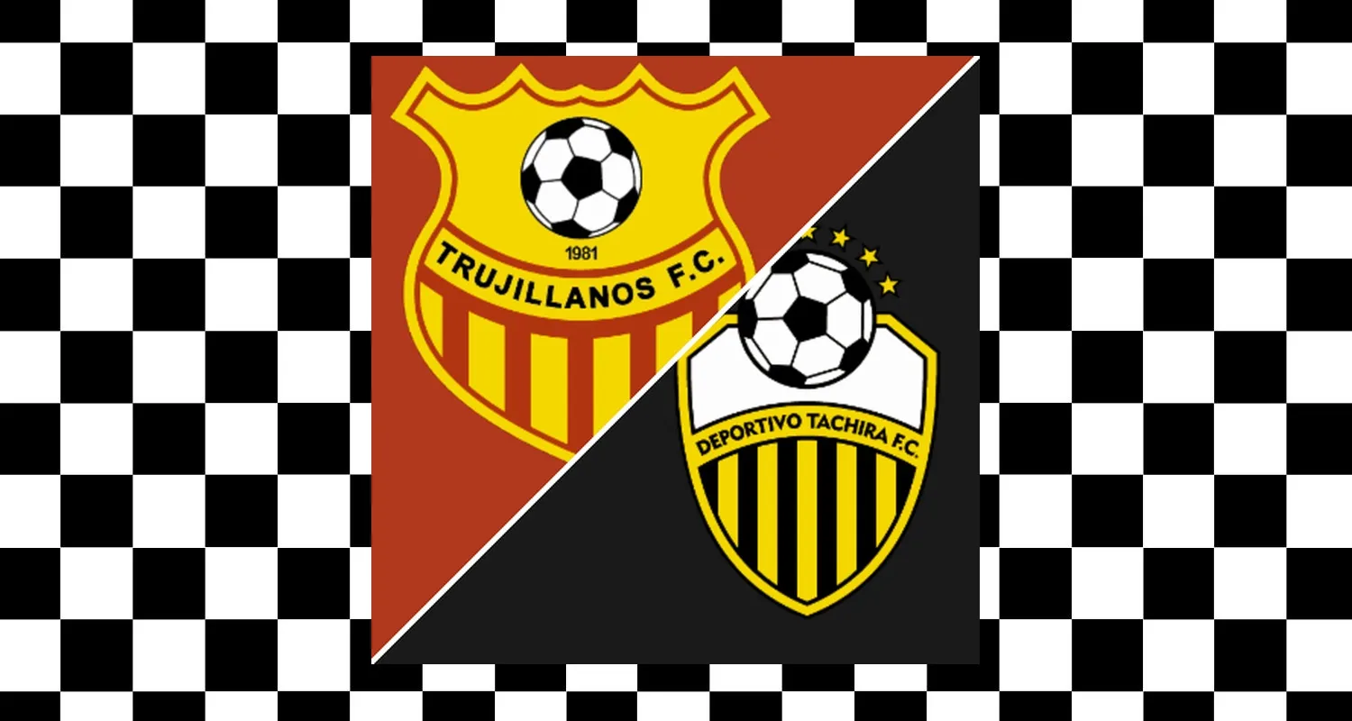 Trujillanos and Deportivo Tachira players competing during a Liga FUTVE match.